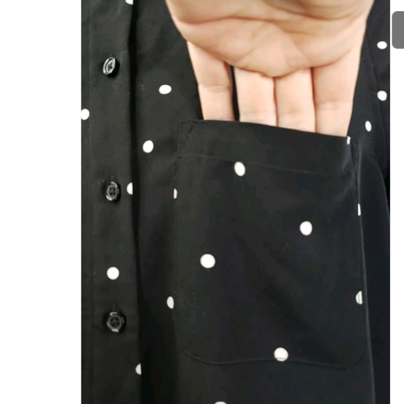 Who What Wear Shirt Dress Polka Dot Large Black White Oversized Long Sleeve - Picture 6 of 14
